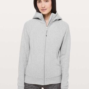 Lululemon scuba Heather Light Gray Full-Zip Hoodie Jacket